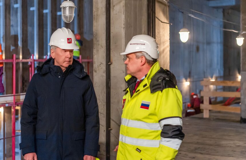 Собянин осмотрел строящуюся станцию метро "Лианозово" 10 фото