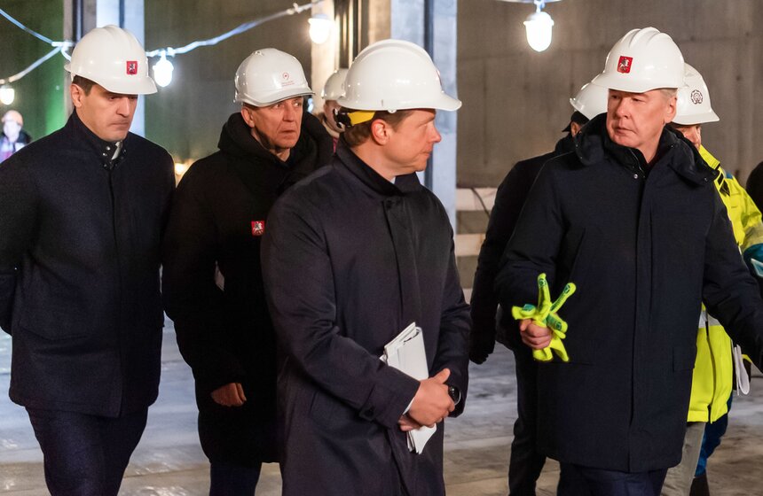 Собянин осмотрел строящуюся станцию метро "Лианозово" 11 фото