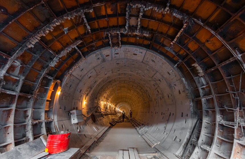 Собянин осмотрел строящуюся станцию метро "Лианозово" 12 фото