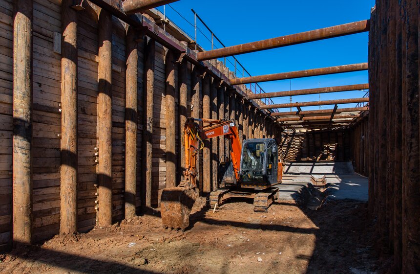 Собянин осмотрел строящуюся станцию метро "Лианозово" 6 фото