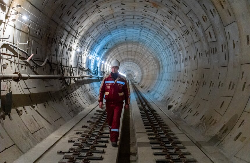 Собянин осмотрел строящуюся станцию метро "Лианозово" 9 фото