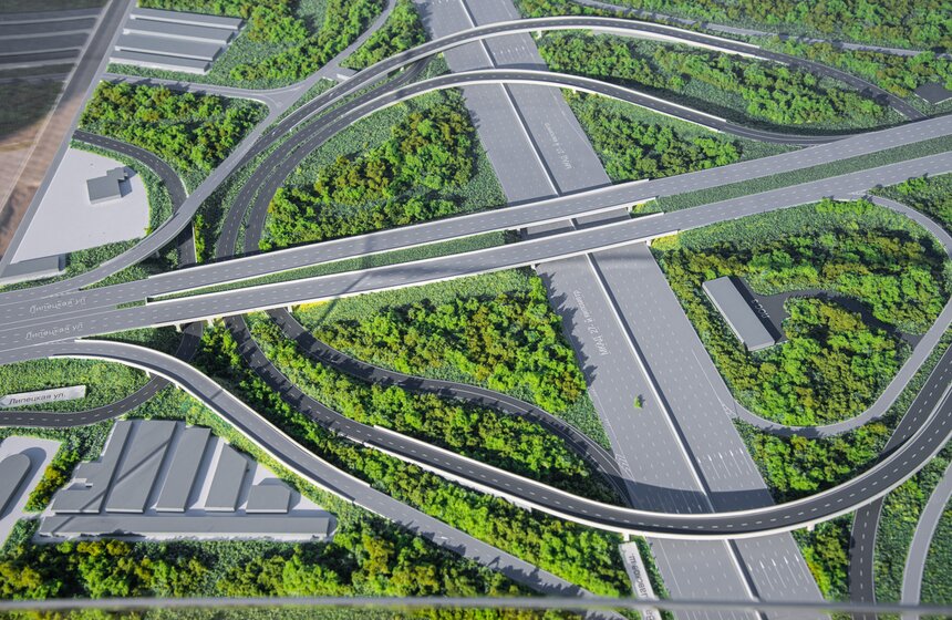 Собянин осмотрел ход реконструкции развязки МКАД и Липецкой улицы 10 фото