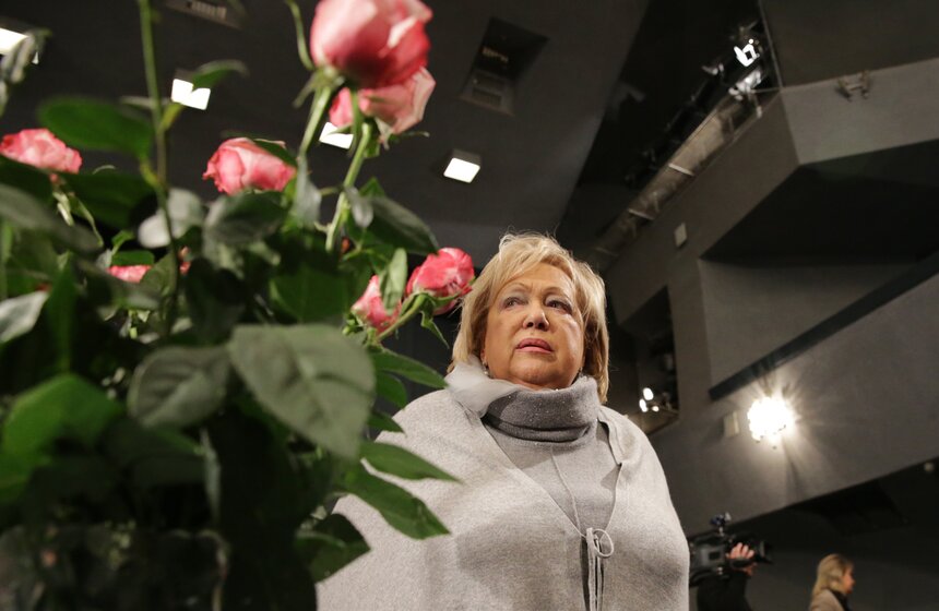 Художественный руководитель театра "Современник" Галина Волчек во время сбора труппы театра "Современник", 2013 год