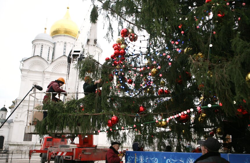 Главную елку страны установили на Соборной площади 3 фото