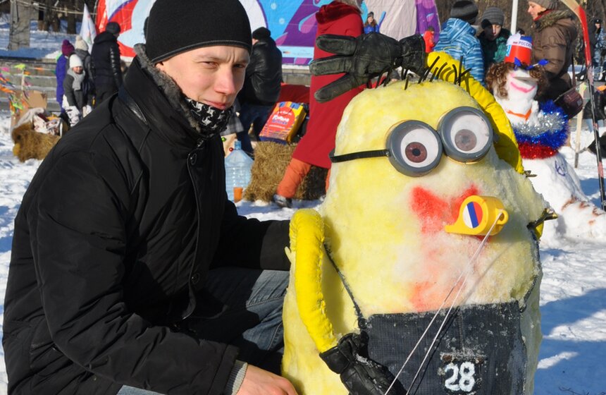 АРТ-Битва Снеговиков прошла на Воробьевых горах 18 фото