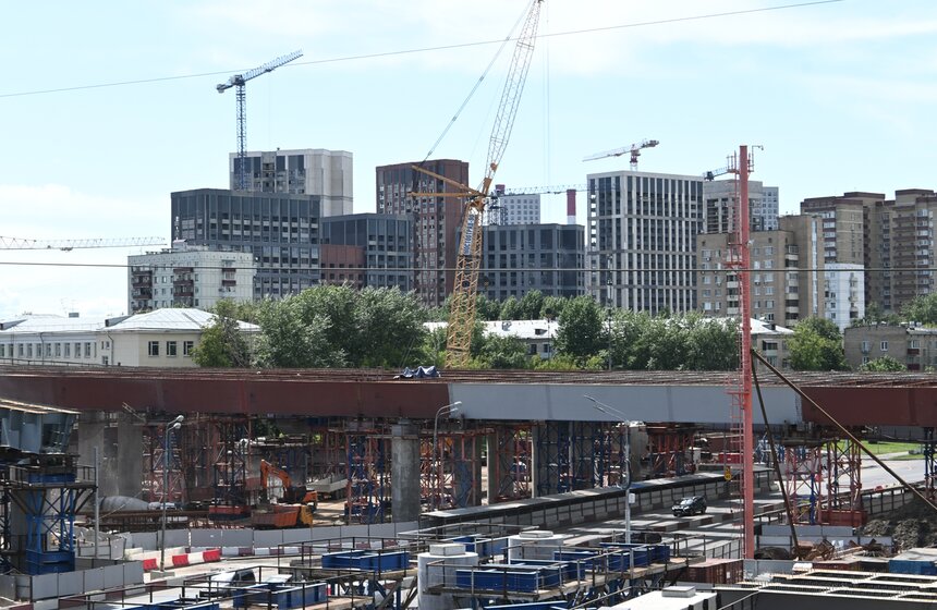 Десятиполосная эстакада в районе станции МЦК "Нижегородская" готова на 65% 25 фото