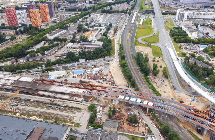 Десятиполосная эстакада в районе станции МЦК "Нижегородская" готова на 65% 20 фото