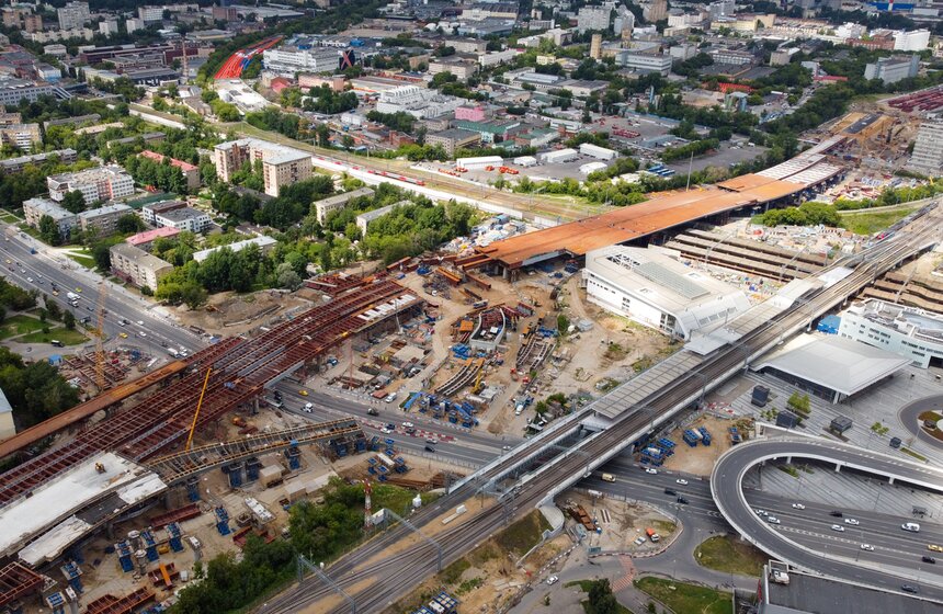 Десятиполосная эстакада в районе станции МЦК "Нижегородская" готова на 65% 24 фото