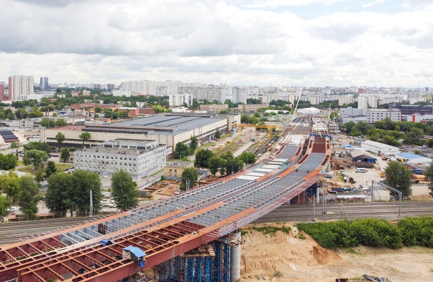 Десятиполосная эстакада в районе станции МЦК "Нижегородская" готова на 65% 26 фото