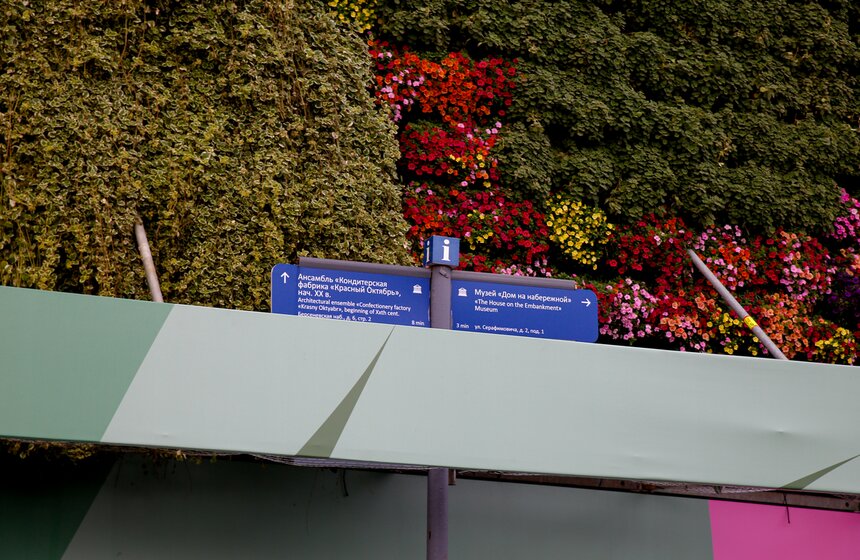 Стену из растений высадили у кинотеатра "Ударник" во время фестиваля "Цветочный джем" 6 фото