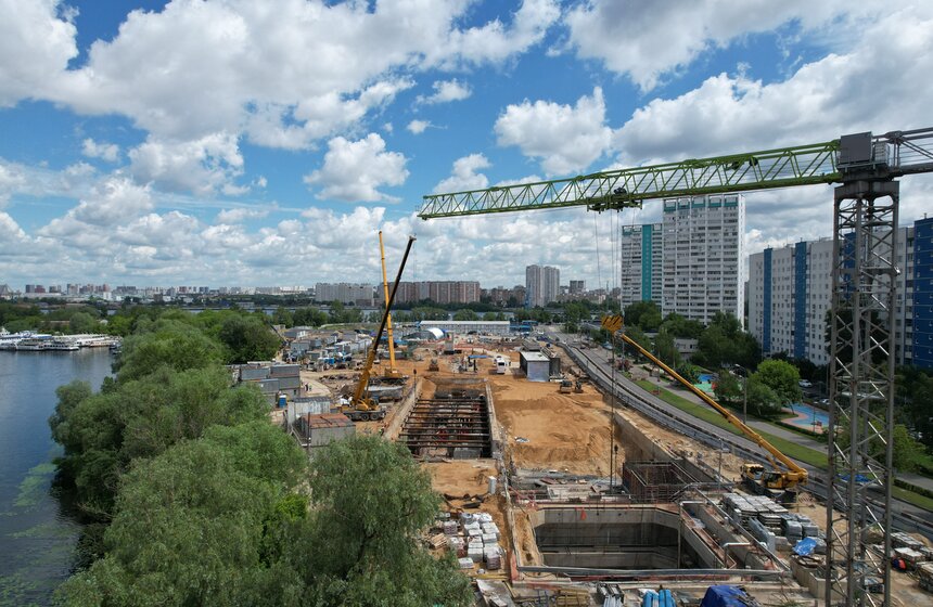 Собянин осмотрел ход строительства станции БКЛ "Нагатинский затон" 13 фото