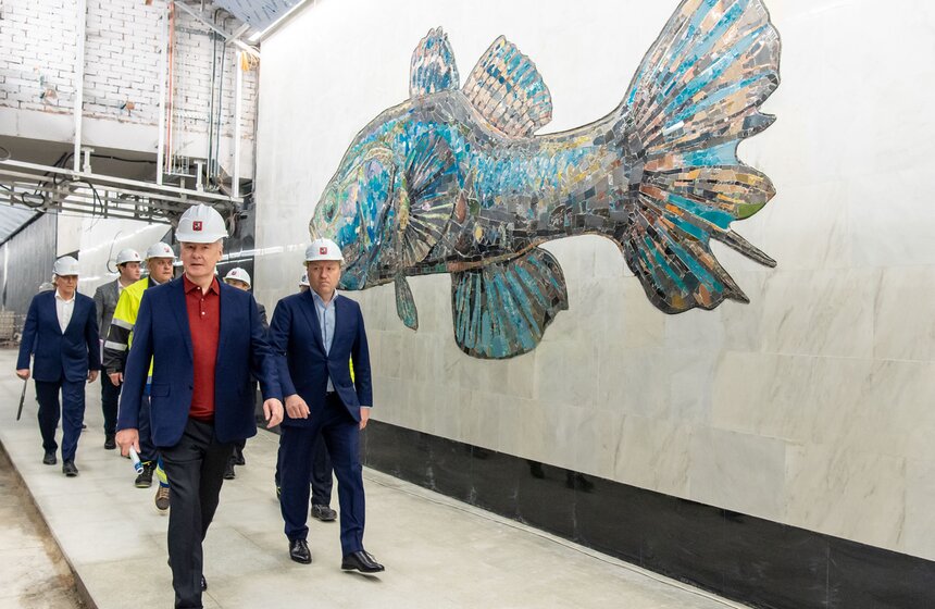 Собянин осмотрел ход строительства станции БКЛ "Нагатинский затон" 10 фото