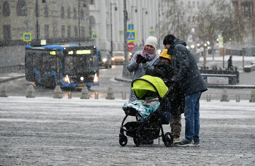 В Москве прошел первый в сезоне снегопад 12 фото