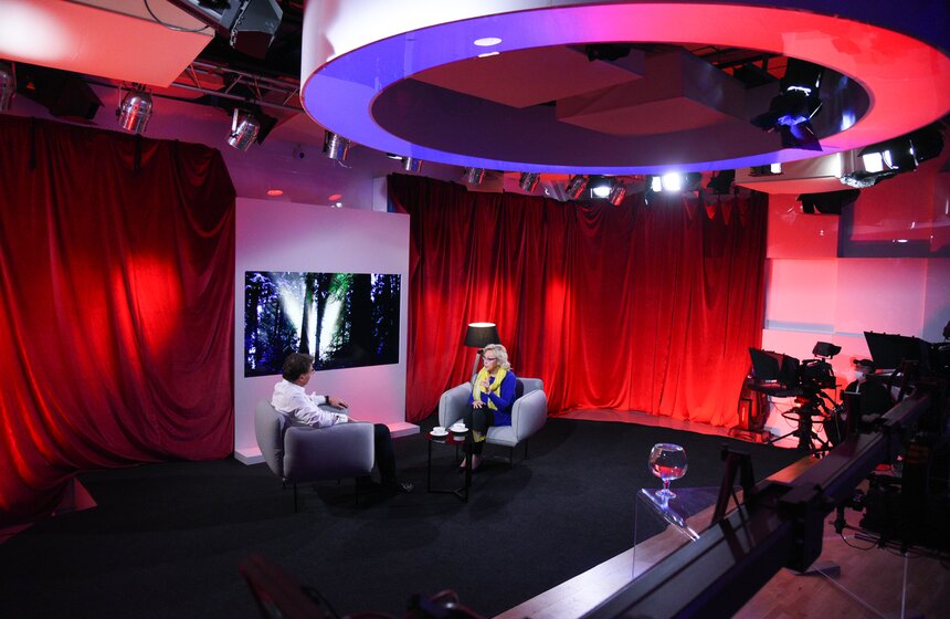 Наталья Хорохорина на съемках программы "Золотая рыбка" 1 фото