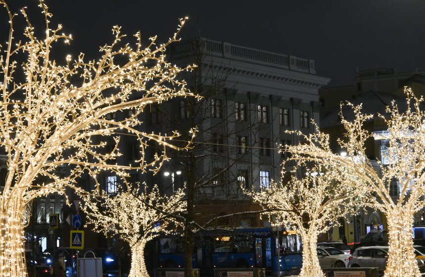 Улицы Москвы украсили к Новому году 16 фото