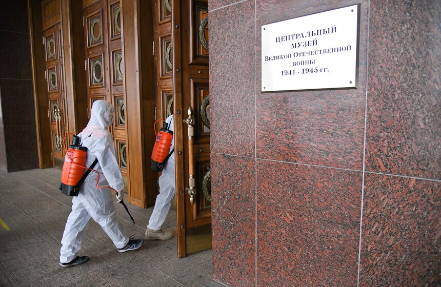 Дезинфекция залов прошла в Музее Победы на Поклонной горе 3 фото