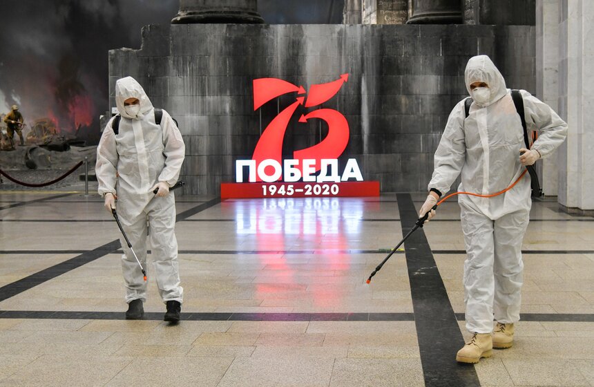 Дезинфекция залов прошла в Музее Победы на Поклонной горе 9 фото