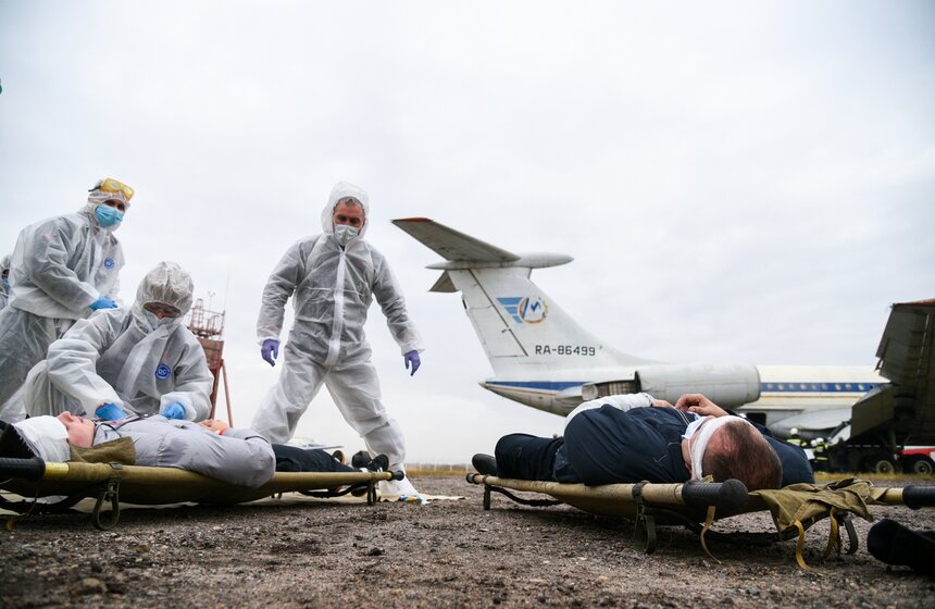 В Домодедово отработали действия при ЧС в условиях COVID-19 14 фото