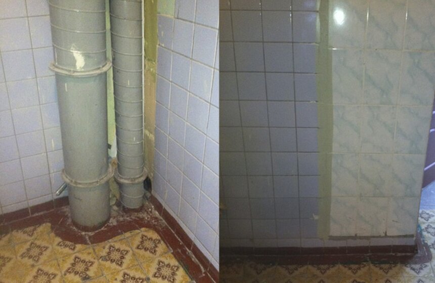 Неудачный ремонт школы №3 на улице Новочеремушкинская 15 фото