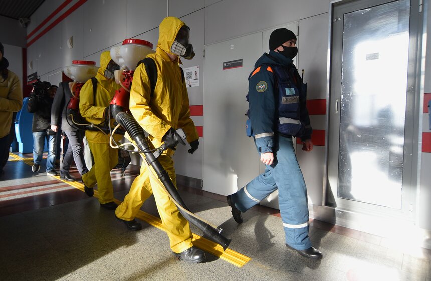 В столице провели дезинфекцию Савеловского вокзала 4 фото