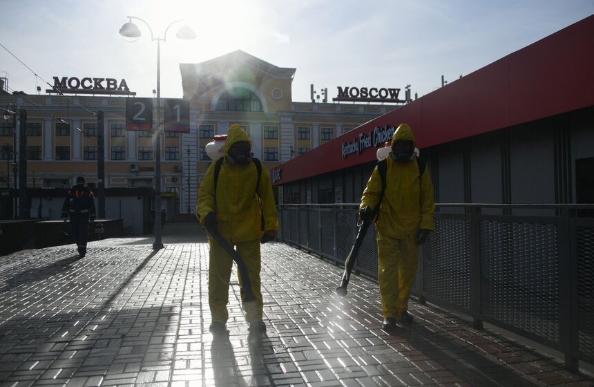 В столице провели дезинфекцию Савеловского вокзала 17 фото