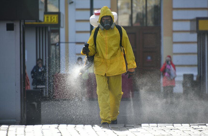 В столице провели дезинфекцию Савеловского вокзала 16 фото