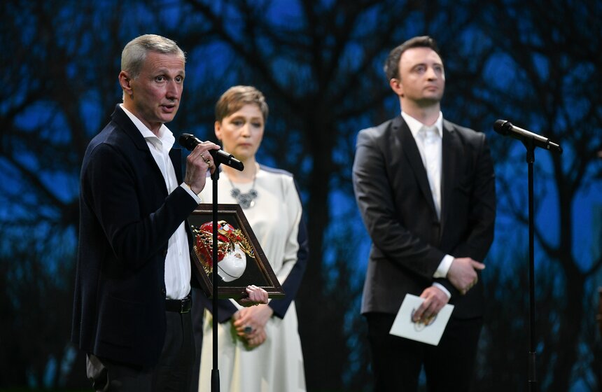 Руководитель балетной труппы Государственного академического Большого театра Махар Вазиев, получивший премию в номинации "Лучший спектакль в балете" в категории "Балет/современный танец" за работу "Жизель" (Большой театр, Москва)