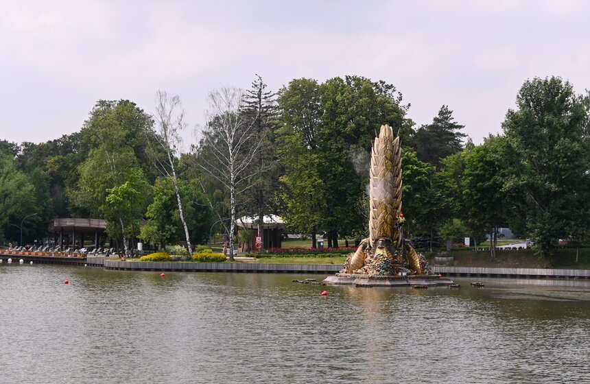 В Москве промыли фонтан "Золотой колос" на ВДНХ 22 фото