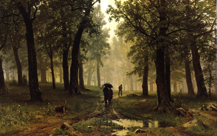 Дождь в дубовом лесу описание. Картина Шишкина в Дубовом лесу.