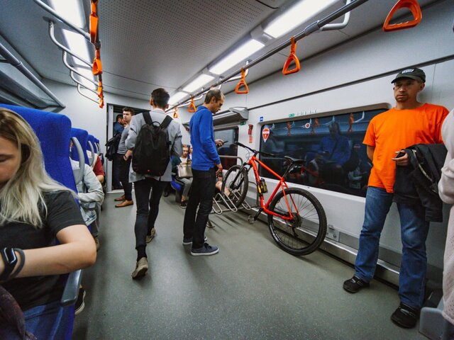 Провоз велосипедов в пригородных поездах МСД будет бесплатным 18 мая