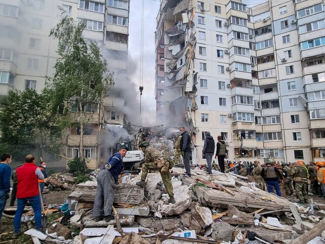 В Белгороде сохраняется угроза обрушения конструкций поврежденного от взрыва дома