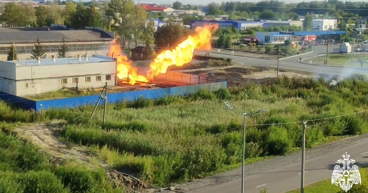 Газораспределительная подстанция загорелась в Кургане Газораспределительная подстанция загорелась в Кургане