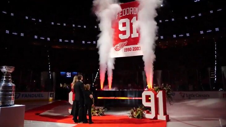 Клуб "Детройт Ред Уингз" вывел из обращения номер хоккеиста Федорова