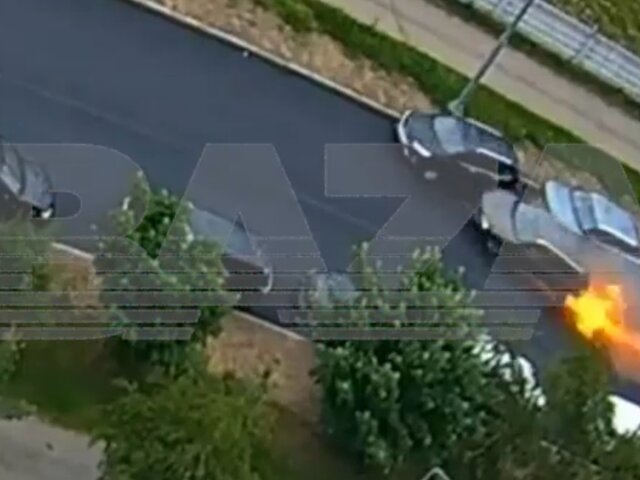 Момент взрыва автомобиля в Балашихе попал на видео
