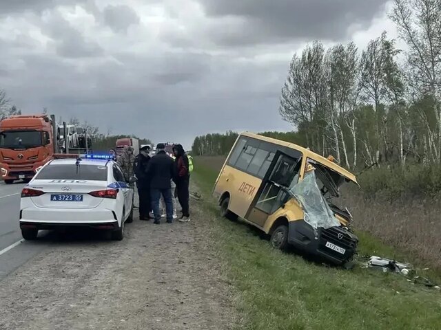 В Омской области в ДТП попал автобус с детьми