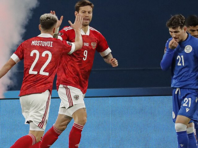Сборная России забила шестой мяч в матче против Кипра