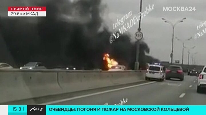 Уходивший от полицейской погони на мкад водитель bmw получил ранение