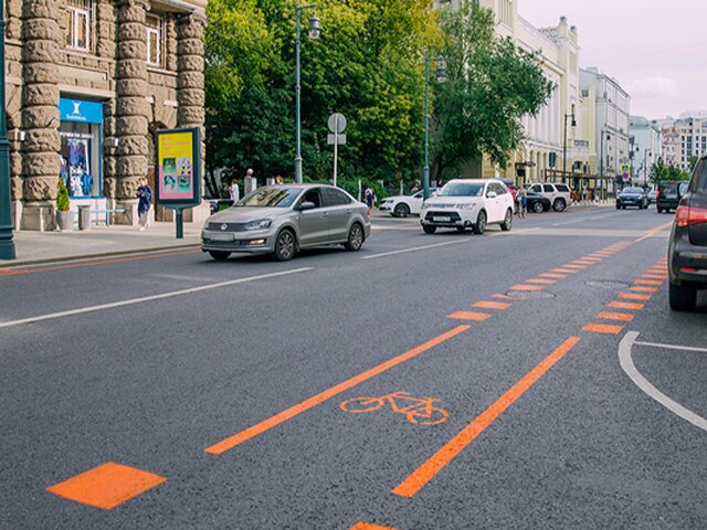 Временная велоразметка появилась на 25 улицах Москвы