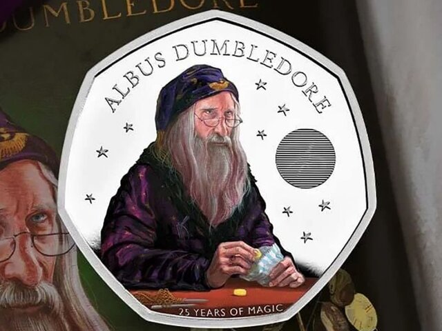 Монету с изображением Альбуса Дамблдора выпустили в Британии