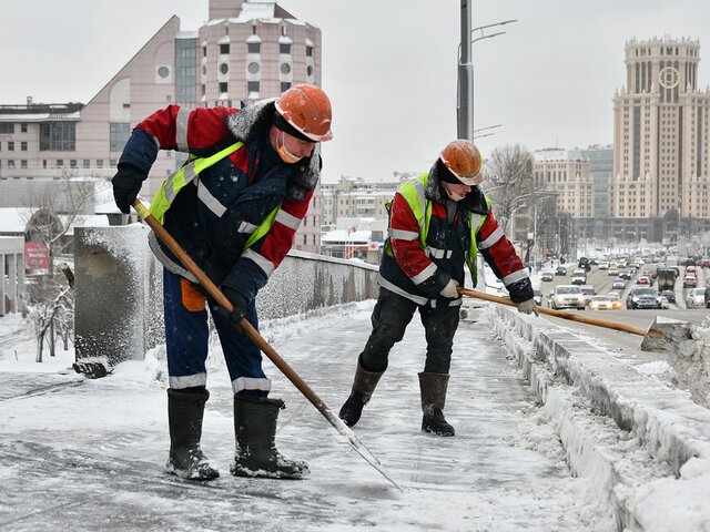 Городские службы Москвы вышли на ликвидацию последствий снегопада