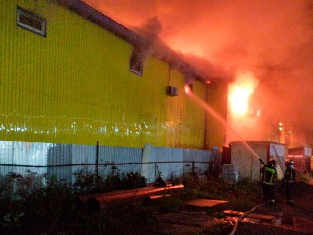 Роспотребнадзор проверит воздух в районе пожара в строительном магазине в Нахабине