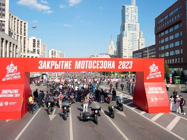 Около 12 тыс мотоциклистов поучаствовали в заезде по Садовому кольцу в Москве
