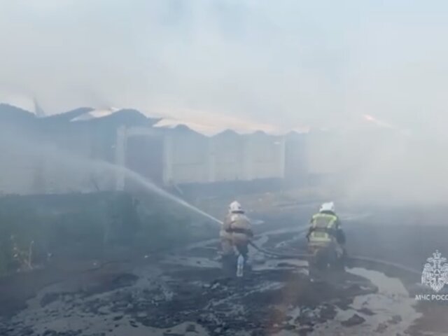 МЧС РФ сообщило о локализации пожара на складе с шелухой от семечек в Краснодарском крае